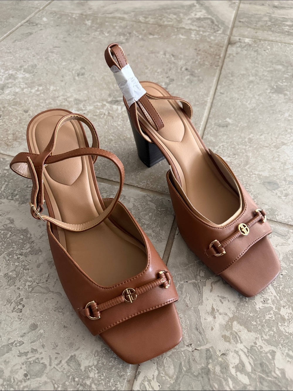 Giani Bernini Giorgianna Block Heel Sling Back Brown Dress Sandals, Size 11, NWT - Picture 3 of 7